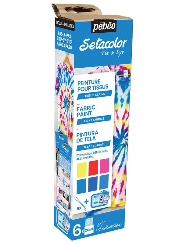 Set 6 culori Tie Dye pentru textile Setacolor Light Fabrics