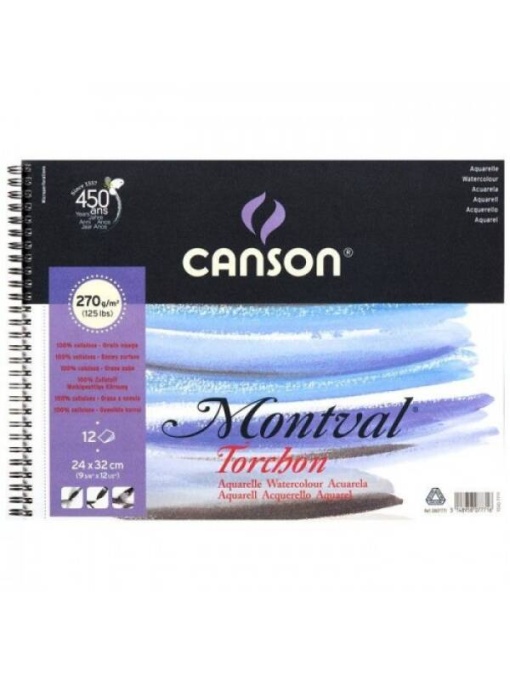 Bloc Montval Acuarela Torchon 270g/mp Canson