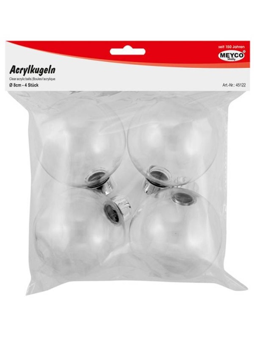 Set 4 globuri plastic diametru 8cm iarna Meyco 45122