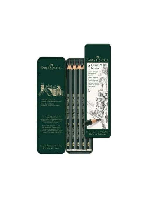 Set 5 creioane Jumbo Faber Castell 9000