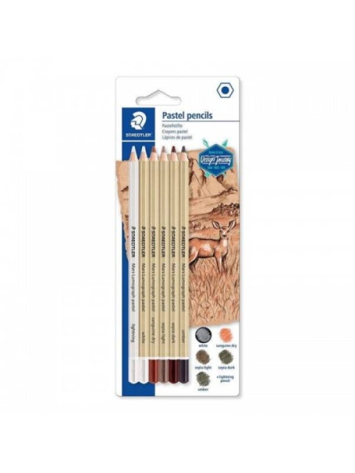 Set 6 creioane pastel Mars Lumograph Staedtler 100P-SBK6