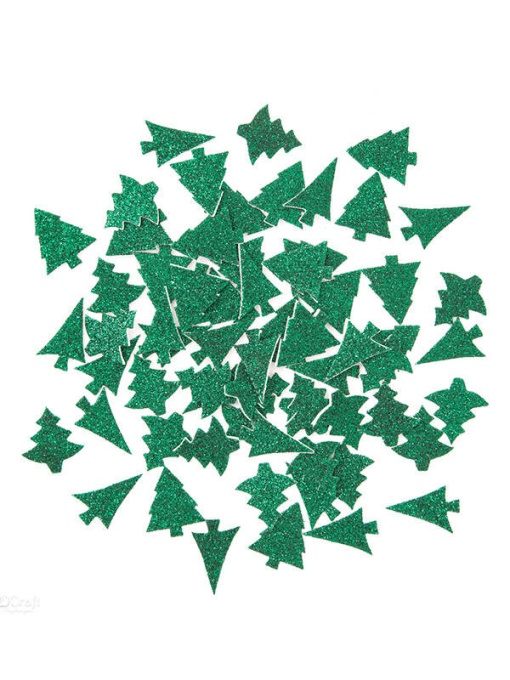 Set 65 stickere 3d brad verde cu glitter Dp Craft DPPI-022