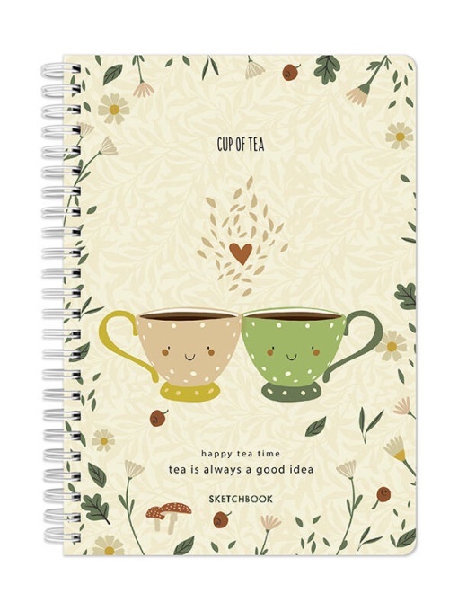 Sketchbook cu spira Happy tea time 60 file 120g/mp Cup of tea