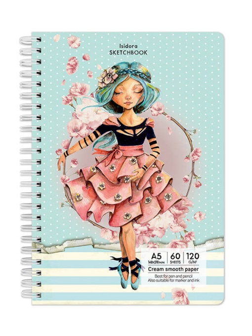 Sketchbook cu spira Having a lovely time, 60 file 120g/mp Isidora