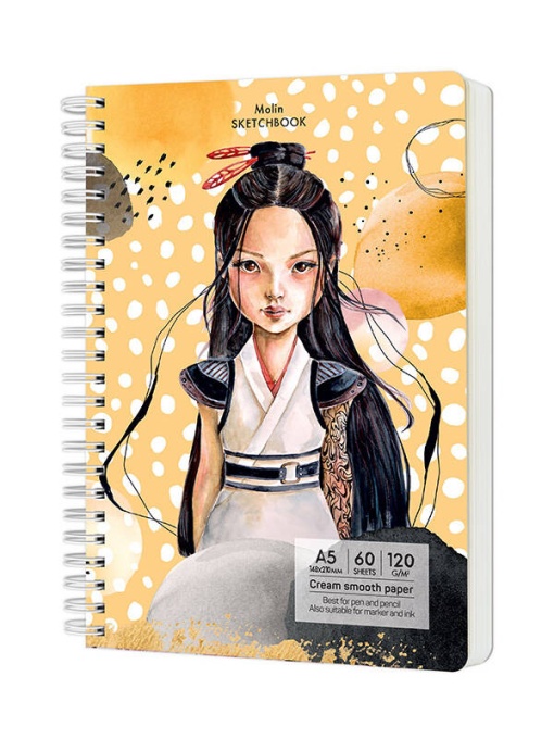 Sketchbook cu spira Molin 60 file 120 g/mp Having a lovely time Drasca
