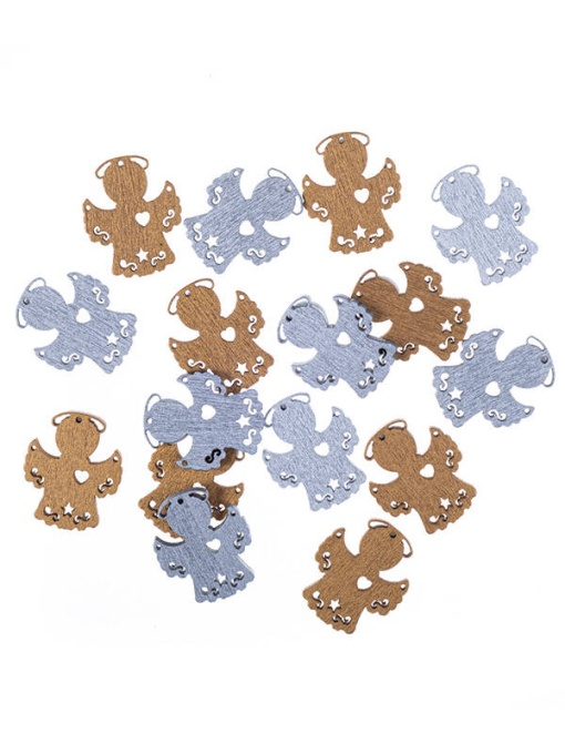 Set 16 ingeri adezivi din lemn, aurii si argintii Dp Craft DPDN-139