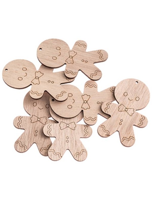 Set 6 ornamente din lemn - Omuleti de Turta Dulce Dp-Craft DPDN-218