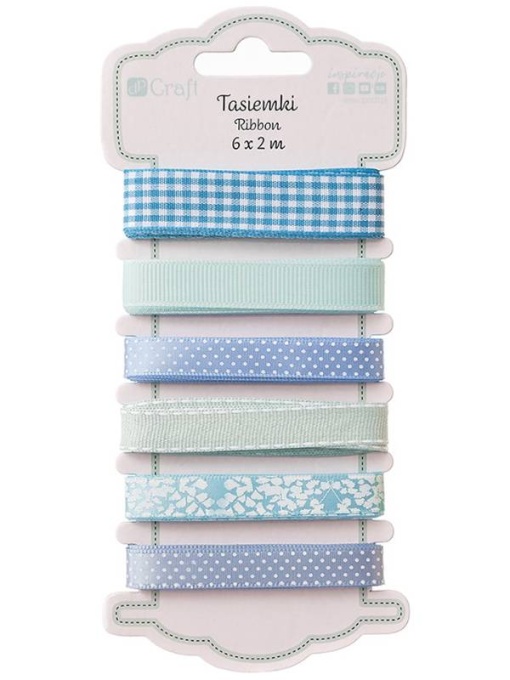 Panglica decorativa satin, set 6 x 2 m, Aqua Dp Craft dpta-069