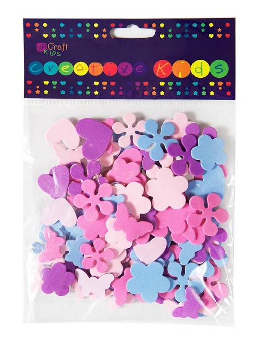 Set 100 figurine autoadezive spuma inimi flori si fluturi Dp Craft kspi-022