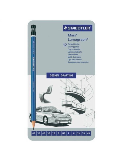 Set 12 creioane Mars Lumograph Staedtler 100 G12
