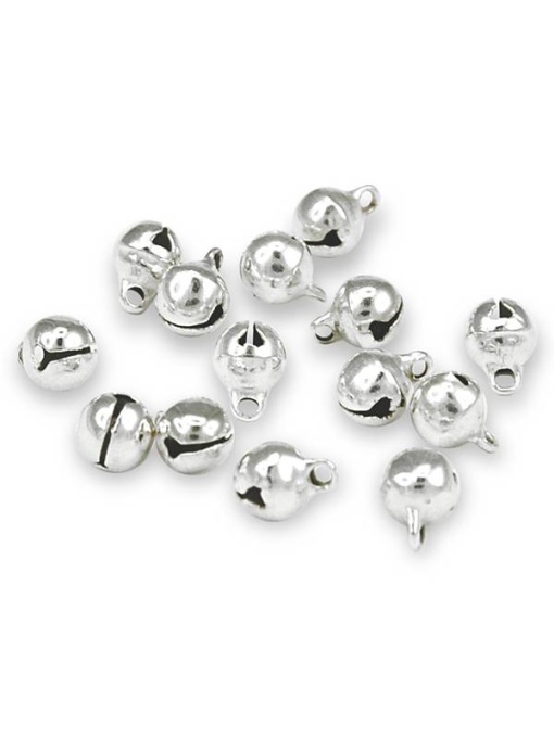 Set 20 clopotei rotunzi, diametru 6mm, argintii - Iarna Meyco 26578