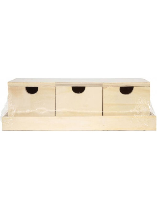 Set 3 cutii lemn 26.5 x 10 x 8 cm Graine Creative 101509