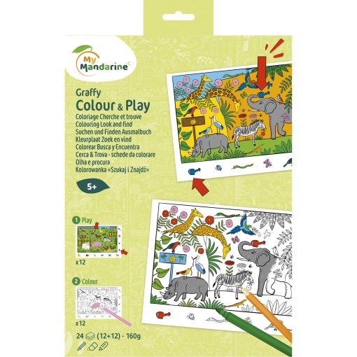 Set Planse de Colorat Graffy Color and Play Zoo My mandarine GY165C