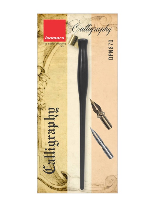 Toc oblic din plastic negru pentru caligrafie Isomars DPN870