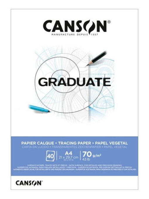 Bloc Graduate Calque, hartie de calc 70g/mp Canson