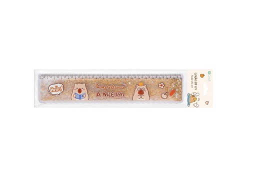 Rigla Plastic 20cm Sclipici Auriu Capibara DPCA-018 Dp Craft