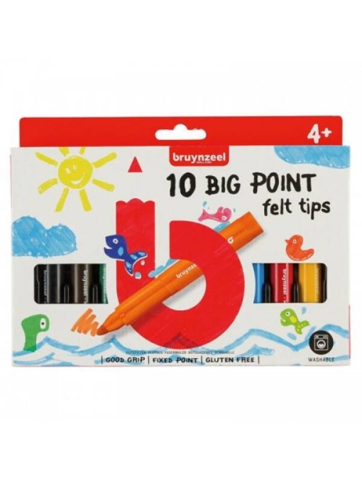 Set 10 carioci Big Point Felt Tip Bruynzeel 60122010