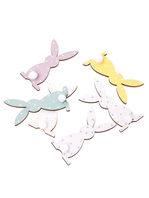 Set de 6 iepurasi din lemn 8 cm Dp Craft DPDN-205
