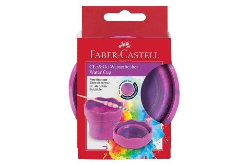 Cutie pentru Apa Click and Go Faber-Castell Roz Marmorat Editie Unicorni