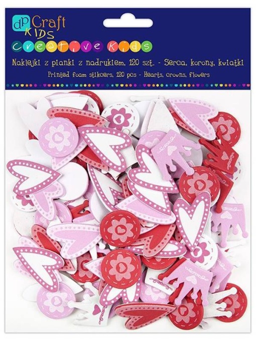 Set 120 figurine autoadezive spuma inimi coroane flori kspi-089 Dp Craft