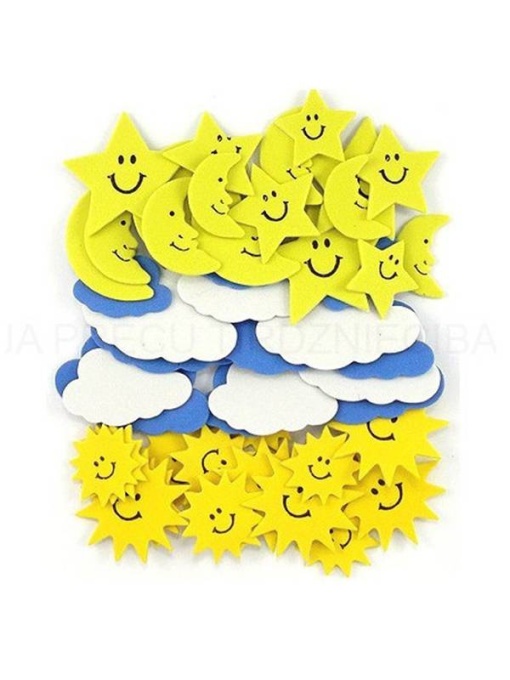 Set 56 autocolante din spuma nori stele soare Dp Craft kspi-305