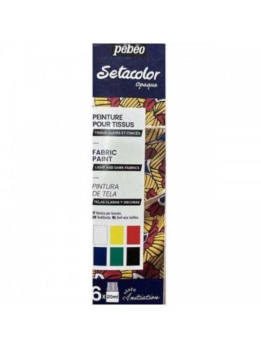 Set 6x20 ml culori textile Setacolor Light Fabrics Initiation Pebeo 756482