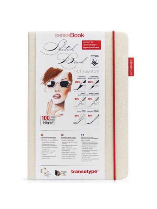 Sketchbook A5 144 g/m² 100 file senseBook