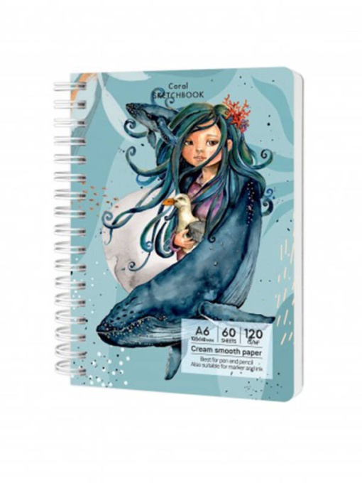 Sketchbook cu spira Coral 60 file 120 g/mp Having a lovely time Drasca