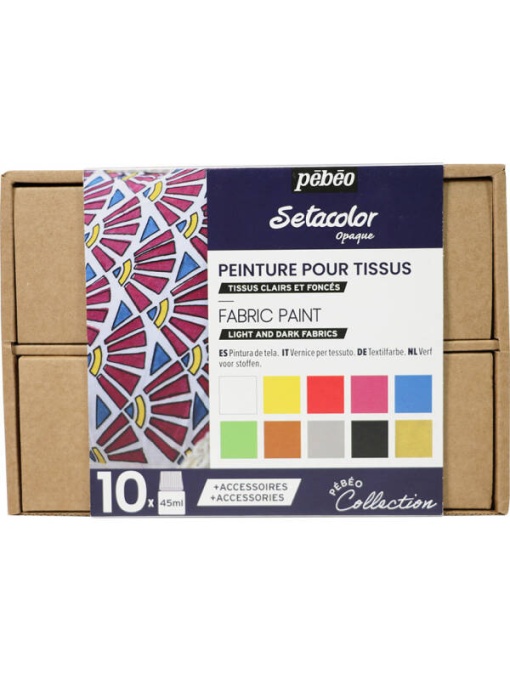 Culori textile Setacolor Opaque Pebeo set 10 x 45 ml 619012