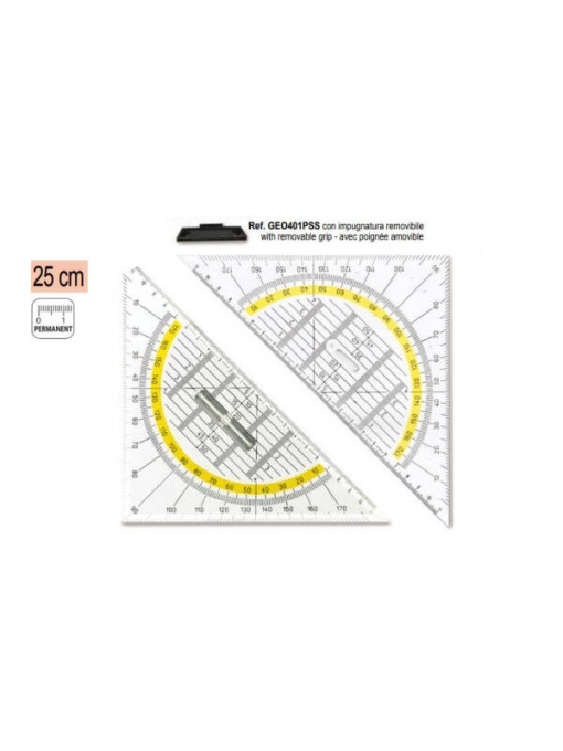 Echer geometric cu maner detasabil 45° 25cm Arda GEO401PSS