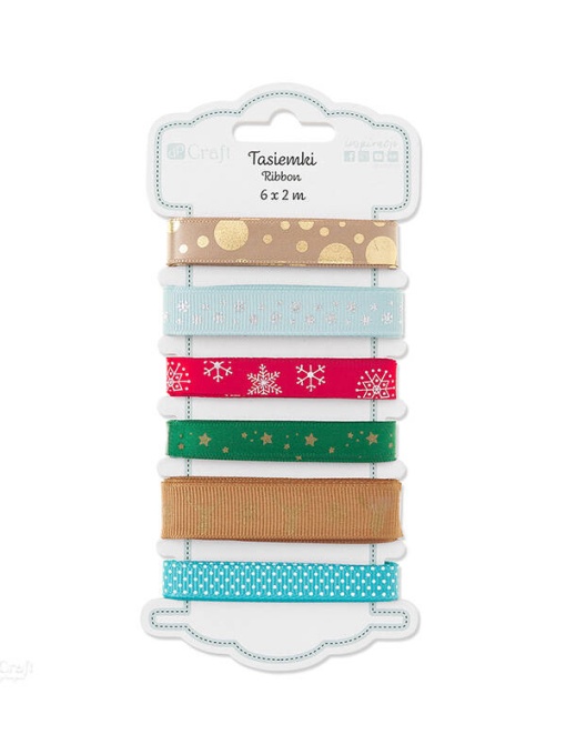 Panglica decorativa satin colorata, set 6 x 2 m Dp Craft DPDN-079