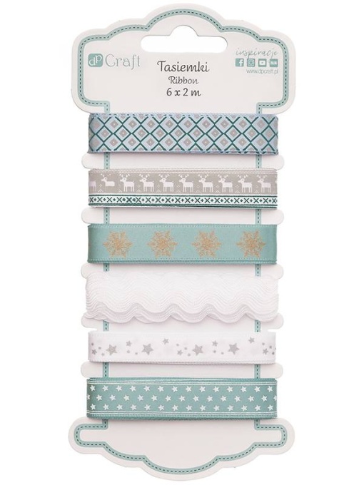 Panglica decorativa satin, set 6 x 2 m, motive de Craciun Dp-Craft DPTA-045