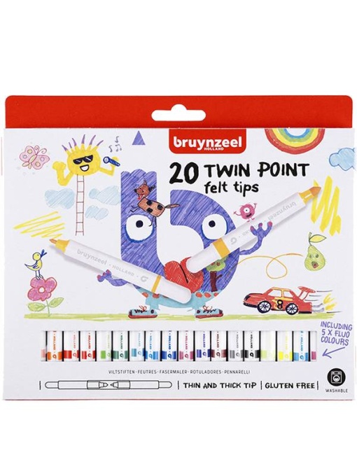 Set 20 Carioci Bruynzeel Twin Felt Tip Points 60125020