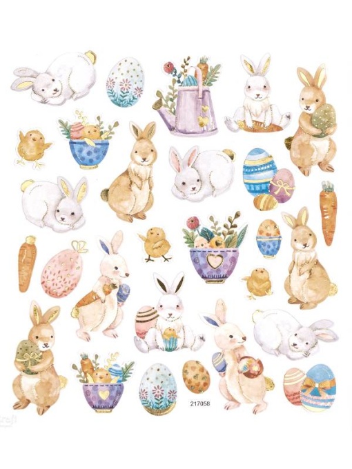 Set 28 abtibilduri Iepurasi si Oua de Paste Dp Craft DPNK-162