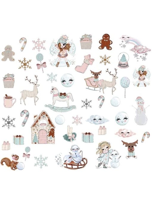 Set 45 ornamente decorative carton frosty pastels Dp Craft ceoz-158