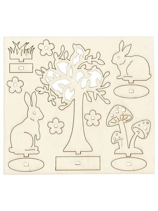 Set Figurine cu tematica de Paste, din lemn 57942