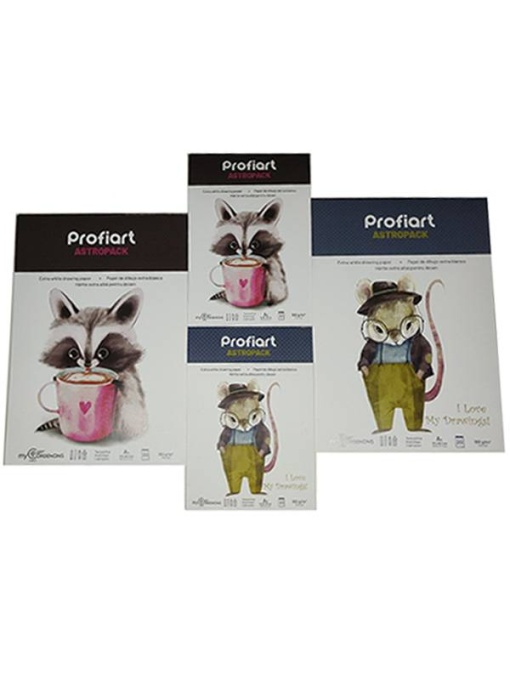 Bloc Cordenons Astropack pentru schite, 20 file, 160g, lipite pe latura mica