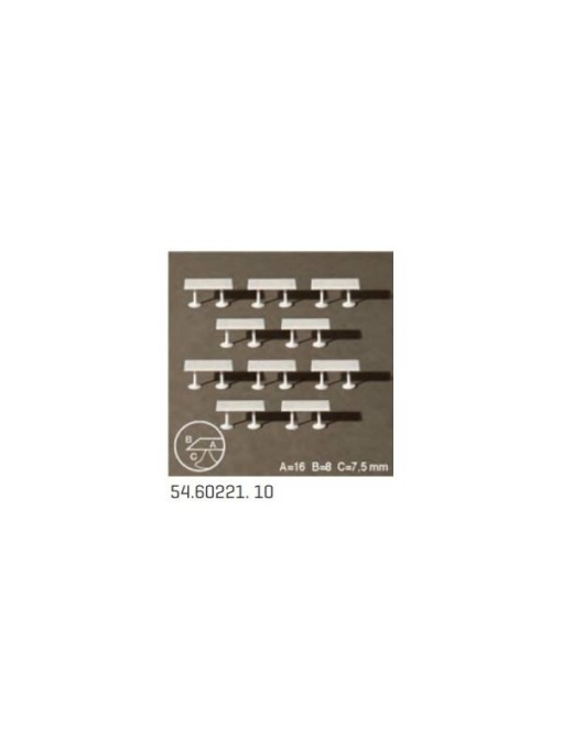 Set 10 mese in miniatura, 2 picioare, 1:100 Schulcz 54.60221.10