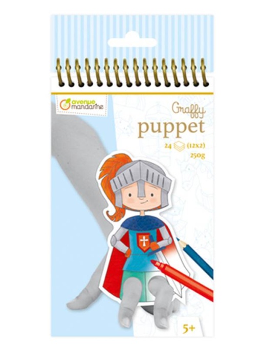 Set 24 Figurine de colorat Graffy Puppet Dragoni si Cavaleri Avenue Mandarine GY009O