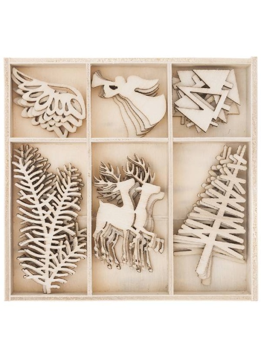 Set 30 Ornamente din lemn - Craciun Dp-Craft DPDN-124