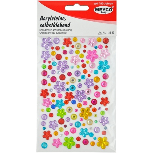 Set Pietre Acrilice Autoadezive Flori Si Puncte Colorate Meyco 132-39