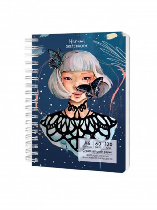 Sketchbook cu spira Harumi 60 file 120 g/mp Having a lovely time Drasca