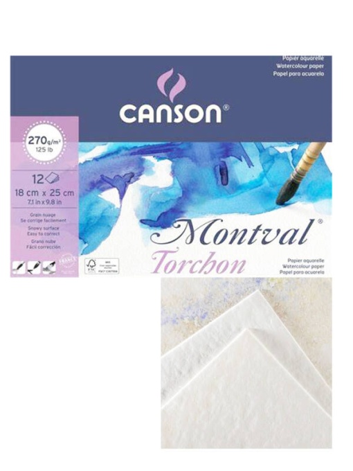 Bloc acuarela 18 x 25 cm 270 g/mp 12 file Canson 200807323