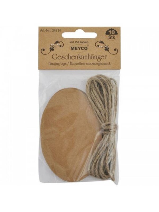 Set 10 etichete de carton - oval Meyco 34814
