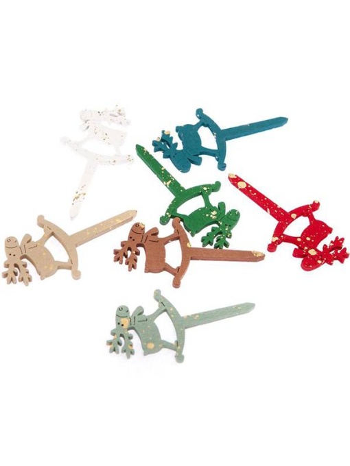 Set 7 ornamente lemn ren Dp Craft dpdn-186