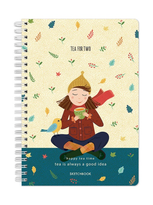 Sketchbook cu spira Happy tea time 60 file 120g/mp Tea for two
