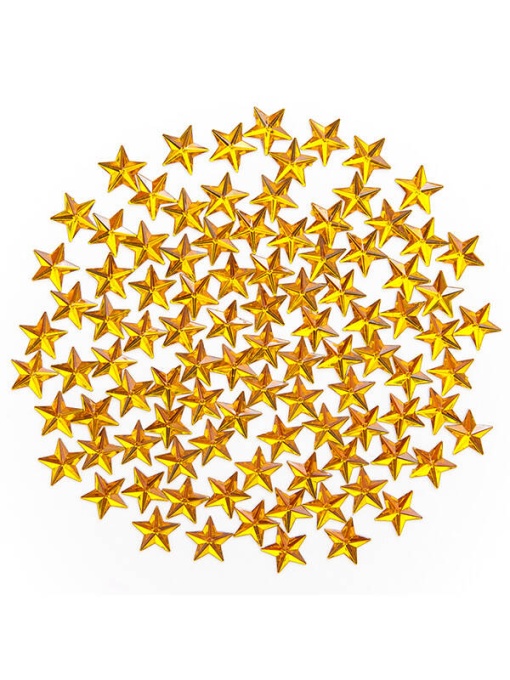 Cristale decorative in forma de stea 15 mm, aurii set 100 bucati Dp Craft GRKR-104