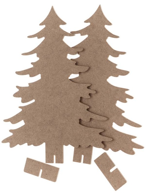Set 2 Braduti de Craciun MDF 20.5 cm Dp-Craft DPDN-211