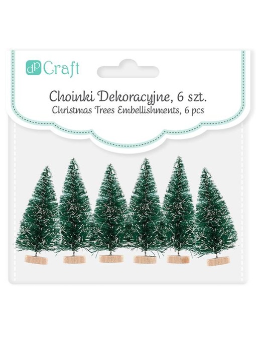 Set 6 Braduti de Craciun verzi 5cm Dp-Craft CEOZ-133