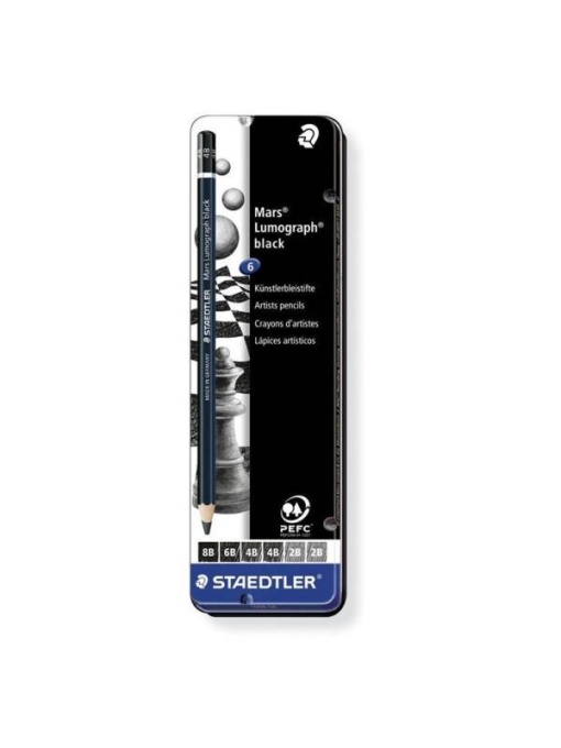 Set 6 creioane schite Mars Lumograph black 100B G6